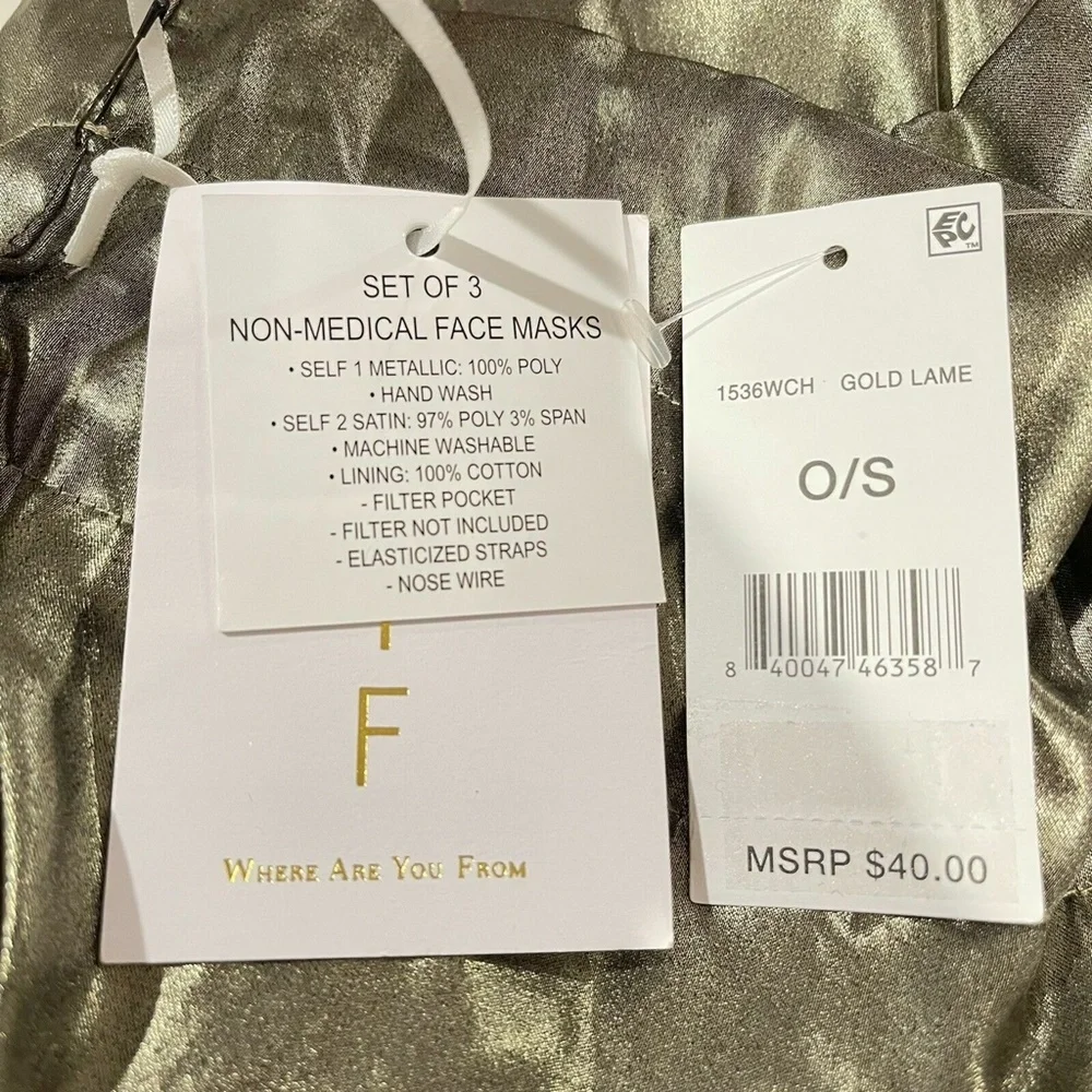 WHOLESALE LOT of 5 WAYF Mask & Carrying Bag 4-Piece Sets, Gray/Silver/Black
